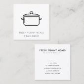 MINIMAAL ZWARTE EN WITTE POT MEAL CHEF CATERING VIERKANTE VISITEKAARTJE (Voorkant / Achterkant)