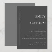 MINIMAAL ZWARTE EN WITTE TYPOGRAFIE VERLOVING KAART (Voorkant / Achterkant)