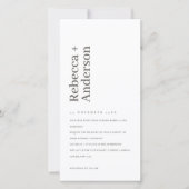 MINIMAAL ZWARTE EN WITTE TYPOGRAFIE WEDDING INVITE BEDANKKAART (Voorkant)
