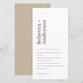 MINIMAAL ZWARTE EN WITTE TYPOGRAFIE WEDDING INVITE BEDANKKAART (Voorkant / Achterkant)