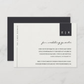 MINIMAAL ZWARTE EN WITTE TYPOGRAFIE WEDINGGEGEVENS INFORMATIEKAARTJE (Voorkant / Achterkant)