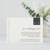 MINIMAAL ZWARTE EN WITTE TYPOGRAFIE WEDINGGEGEVENS INFORMATIEKAARTJE (Staand voorkant)