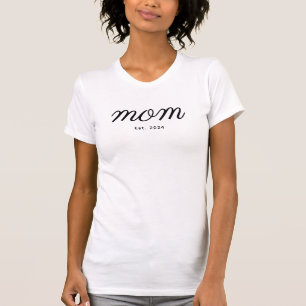 Minimaal Zwarte Script Moeder Gevestigd T-shirt
