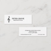 Minimaal. Zwarte troebel kapsel op witte achtergro Mini Visitekaartje (Voorkant / Achterkant)