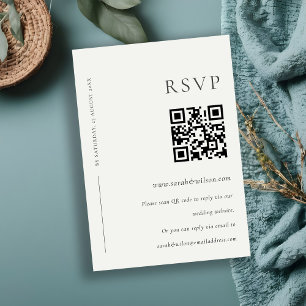 MINIMAAL ZWARTE VIERWITTE WIT-TYPOGRAFIE WEDDING R INFORMATIEKAARTJE