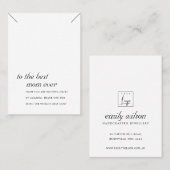 MINIMAAL ZWARTE WITTE MOM GIFT-KETTING DISPLAATS K PLAATSKAARTJE (Voorkant / Achterkant)