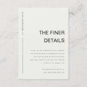 MINIMAAL ZWARTE WITTE WITE TYPOGRAFIE WEDDING DETA INFORMATIEKAARTJE (Voorkant)
