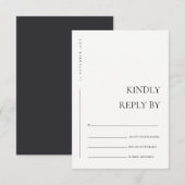 MINIMAAL ZWARTE WITTE WITTE TYPOGRAFIE WEDDING RSV INFORMATIEKAARTJE (Voorkant / Achterkant)