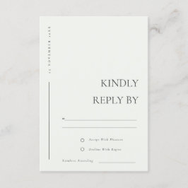 MINIMAAL ZWARTE WITTE WITTE TYPOGRAFIE WEDDING RSV INFORMATIEKAARTJE