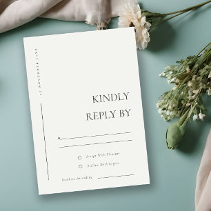 MINIMAAL ZWARTE WITTE WITTE TYPOGRAFIE WEDDING RSV RSVP KAARTJE