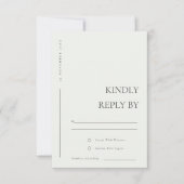 MINIMAAL ZWARTE WITTE WITTE TYPOGRAFIE WEDDING RSV RSVP KAARTJE (Voorkant)