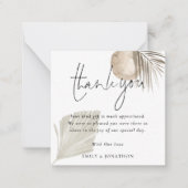 MINIMAAT | Boho Pampas foto bruiloft dank u Notitiekaartje (Voorkant)