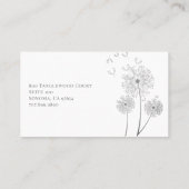 MinimaIist Delicate Illustrated Wind Blown Flower Visitekaartje (Achterkant)
