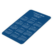 Minimal 2025 Kalender Bedrijfsnaam Blauw Magneet (Linkerzijde)