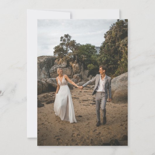 Minimal 2-Photo 'We Said Yes!' Wedding Elopement Aankondiging (Achterkant)