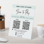 *~* MINIMAL - 2 QR-BETALING - tabletoptabel Tent Reclamebord Met Voetstuk (Insitu)