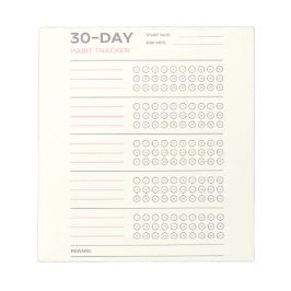 Minimal 30 Day Challenge Habit Tracker Design Notitieblok