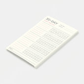 Minimal 30 Day Challenge Habit Tracker Design Post-it® Notes (Schuin)