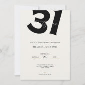 Minimal 31st Birthday Invitation - Bold Typo Kaart (Voorkant)
