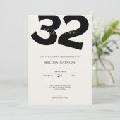 Minimal 32nd Birthday Invitation - Bold Typo Kaart (Staand voorkant)