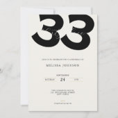 Minimal 33rd Birthday Invitation - Bold Typo Kaart (Voorkant)