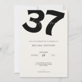 Minimal 37th Birthday Invitation - Bold Typo Kaart (Voorkant)