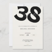 Minimal 38th Birthday Invitation - Bold Typo Kaart (Voorkant)