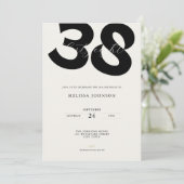 Minimal 38th Birthday Invitation - Bold Typo Kaart (Staand voorkant)