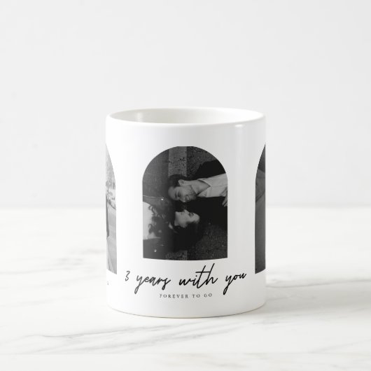 Minimal 3-Year Anniversary 3 Couple Photos Arch Koffiemok (Center)