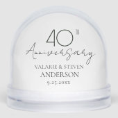 Minimal 40th Wedding Anniversary Photo Sneeuwbol (Voorkant)