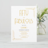 Minimal 50 and Fabulous 50th Birthday Invitation Kaart (Staand voorkant)