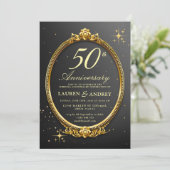 Minimal 50th Wedding Anniversary Invitation Kaart (Staand voorkant)