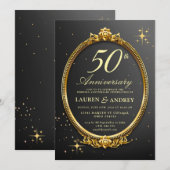 Minimal 50th Wedding Anniversary Invitation Kaart (Voorkant / Achterkant)