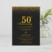 Minimal 50th Wedding Anniversary Invitation Kaart (Staand voorkant)