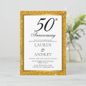 Minimal 50th Wedding Anniversary Invitation Kaart (Staand voorkant)