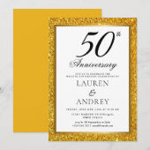Minimal 50th Wedding Anniversary Invitation Kaart (Voorkant / Achterkant)