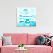 Minimal Abstract Blue Canvas – Calm Zen Wall Decor (Insitu (Woonkamer))