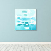 Minimal Abstract Blue Canvas – Calm Zen Wall Decor (Insitu (Houten vloer))