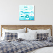 Minimal Abstract Blue Canvas – Calm Zen Wall Decor (Insitu (Slaapkamer))