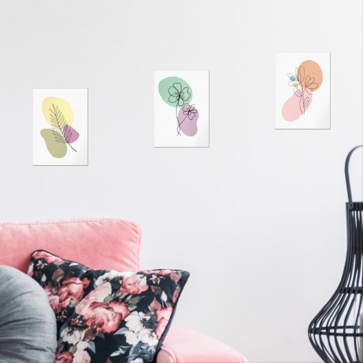 Minimal Abstract Botanical Line Art Prints (Woonkamer)