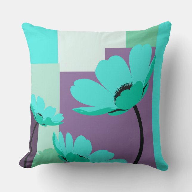 Minimal Abstract Floral Color Therapy Pillow Kussen (Voorkant)