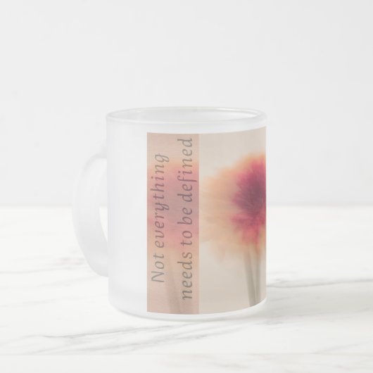 Minimal Abstract Floral Mug with Quote Matglas Koffiemok (Voorkant links)