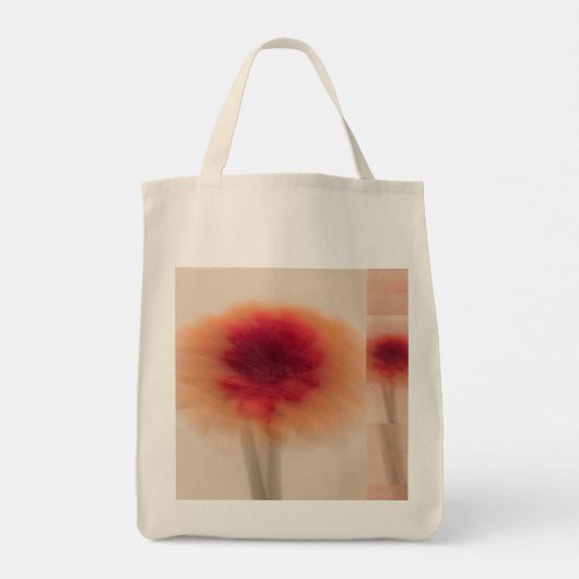 Minimal Abstract Flower Grocery Tote Bag (Achterkant)