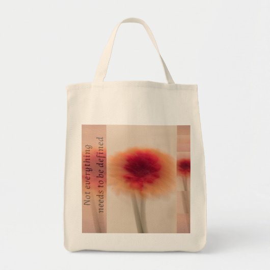 Minimal Abstract Flower Grocery Tote Bag (Voorkant)