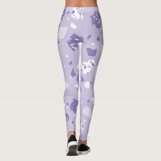 Minimal abstract purple pattern leggings (Achterkant)