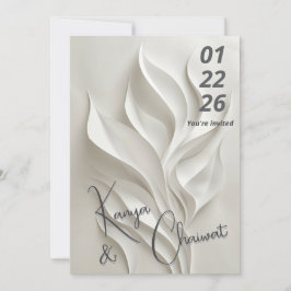 Minimal Abstract Wedding Invitation  Kaart