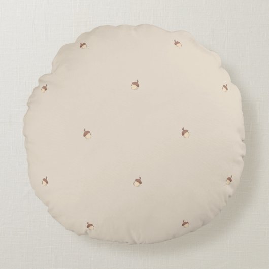 Minimal Acorn Pattern Pillow - Round Rond Kussen (Voorkant)