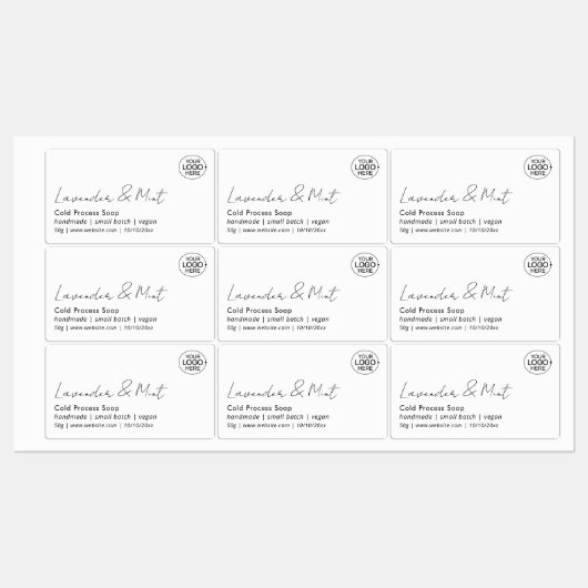Minimal Add Your Logo Script Beauty Product Labels (Vel)