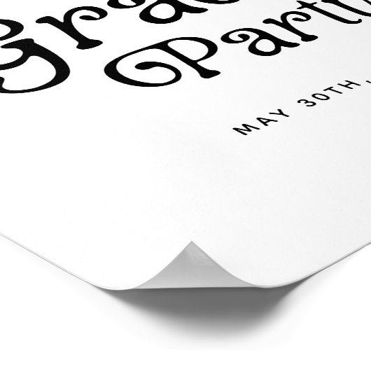 Minimal Afstudeerder Party Retro Afstuderen Welkom Poster (Hoek)