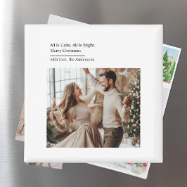 Minimal All Is Calm All Is Bright Christmas Photo  Magneet